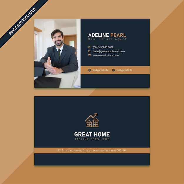 Vector diseño minimalista de tarjeta de presentación de ventas de bienes raíces