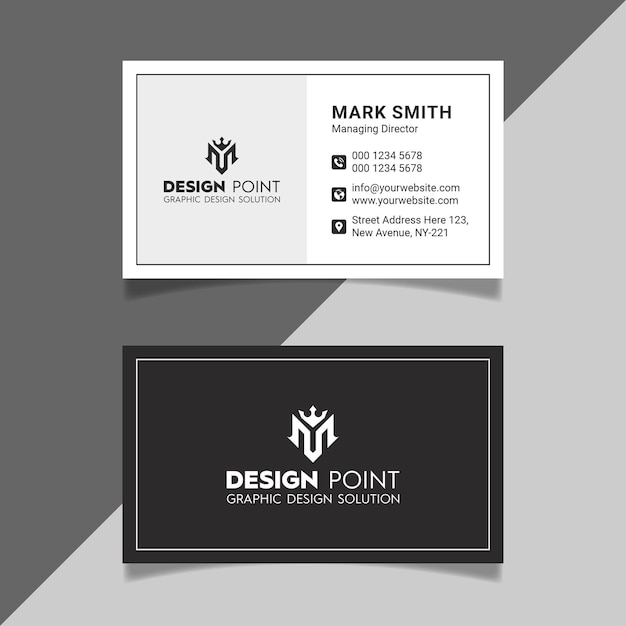 Vector diseño minimalista de tarjetas de visita