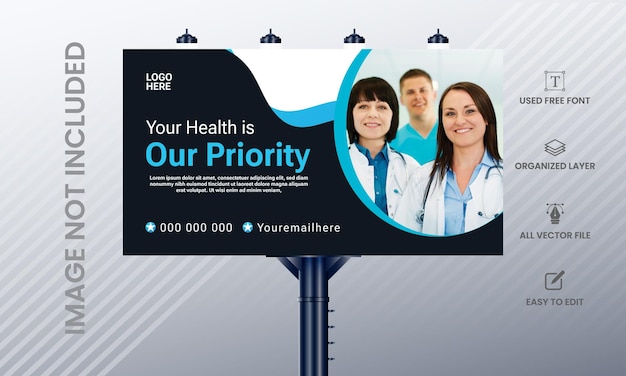 Vector diseño mínimo de carteles médicos con plantilla de cartel