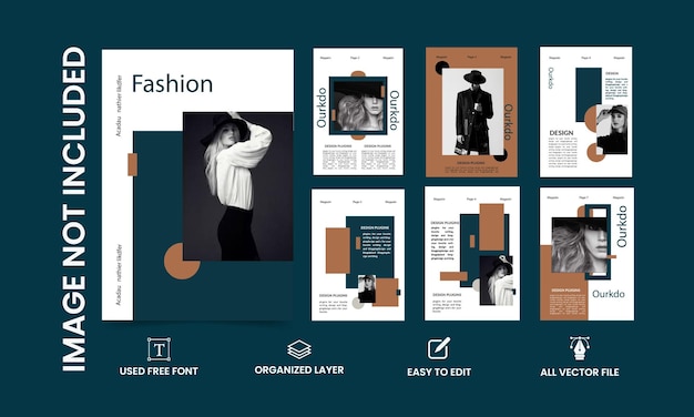 Diseño mínimo de catálogo de eventos de moda