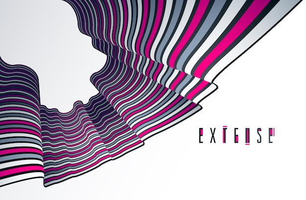 Diseño mínimo de líneas abstractas en el fondo abstracto del vector de perspectiva 3D, plantilla retro minimalista y moderna para carteles de portadas y pancartas.