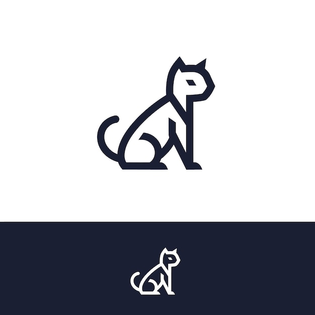 Diseño mínimo del logotipo de gato