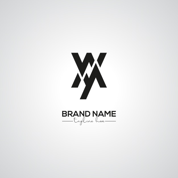 Diseño mínimo del logotipo de las letras AY YA para la marca corporativa