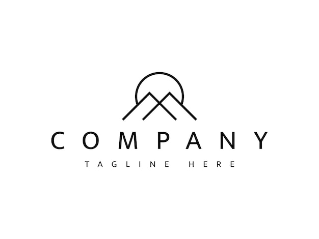 diseño mínimo del logotipo de la línea de montaña