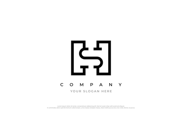 Diseño mínimo del logotipo SH o del logotipo HS