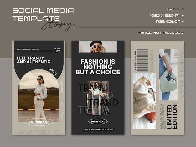 Diseño de moda minimalista moderno para plantilla de historia de redes sociales