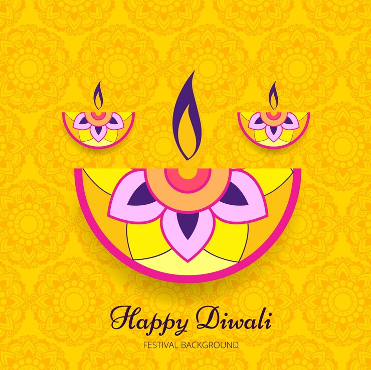 Vector diseño moderno amarillo para el festival de diwali