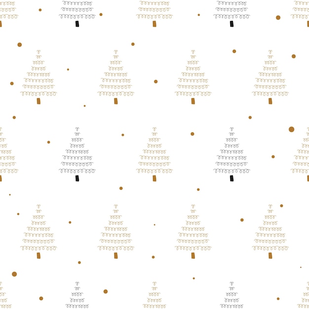 Diseño moderno del árbol de Navidad en una repetición sin costuras de alegría navideña ambiente moderno y acogedor Imprime
