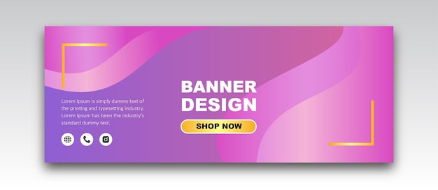 diseño moderno de banner de onda rosa