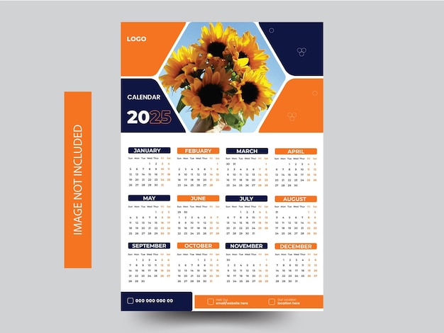 Diseño moderno calendario colorido diseño 2025