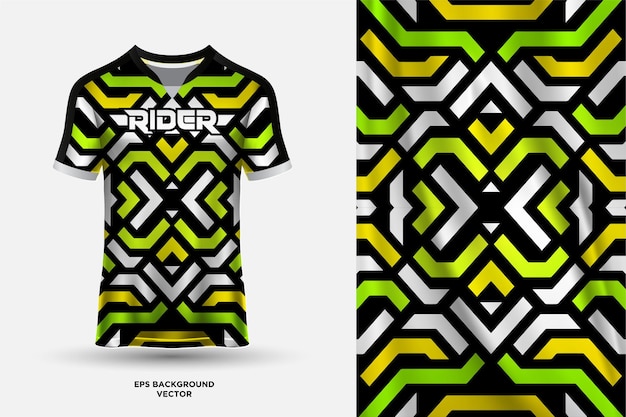 Diseño moderno de camiseta de camiseta adecuado para juegos de fútbol de carreras deportivas y vector de deportes electrónicos