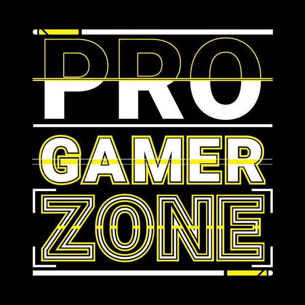 Vector diseño moderno de camiseta pro gamer zone