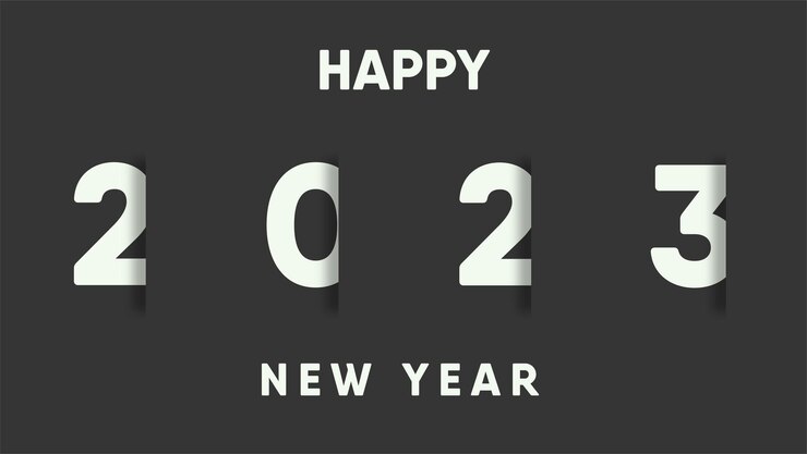 diseño moderno de celebración de año nuevo 2023