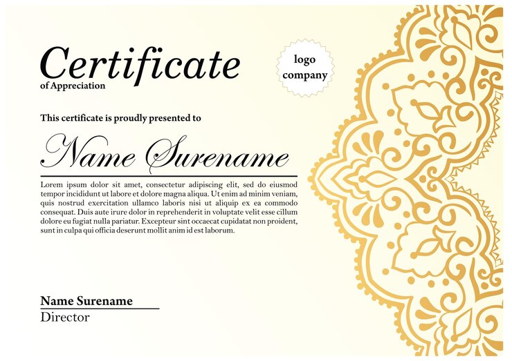 diseño moderno Certificado de apreciación de diploma o certificado graduado Ilustración vectorial
