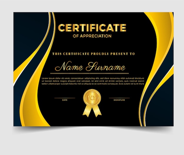 Diseño moderno de certificados hermosos