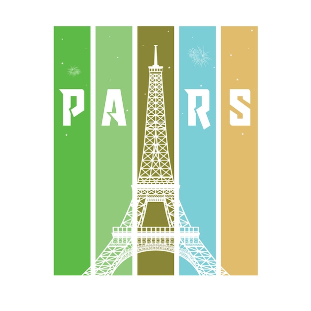 Diseño moderno colorido de la camiseta de francia parís