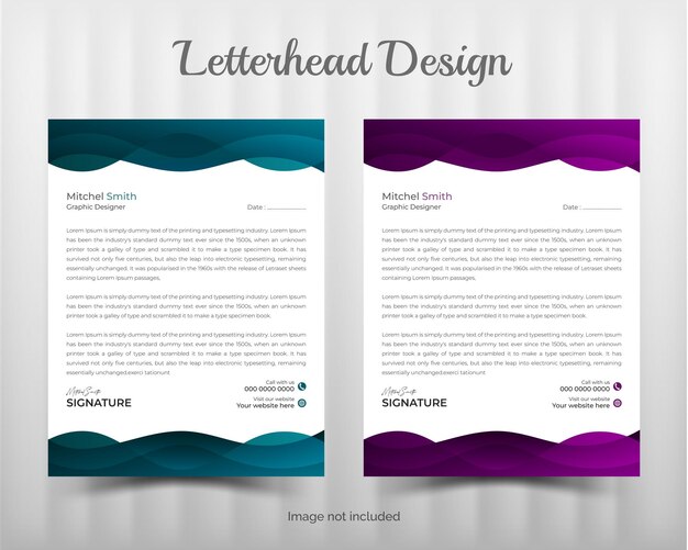 Diseño moderno, creativo, abstracto e informativo, estilo de negocio, papel de carta oficial, impreso vectorial y listo para imprimir.