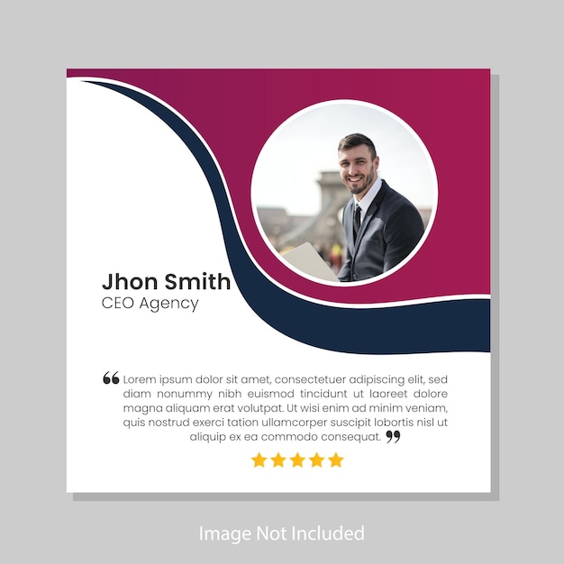 Diseño moderno, creativo y minimalista de testimonios de clientes corporativos