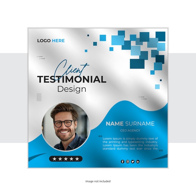 Diseño moderno y creativo de publicaciones en redes sociales con testimonios de clientes Revisión de comentarios del servicio al cliente