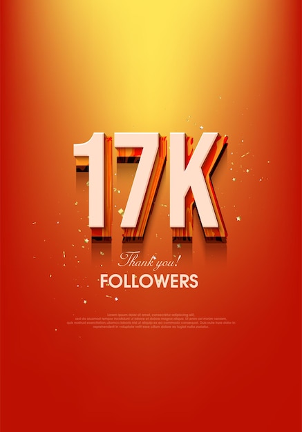 Vector diseño moderno para decir gracias por lograr 17k seguidores