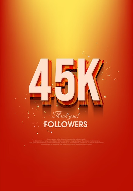 Diseño moderno para decir gracias por lograr 45k seguidores