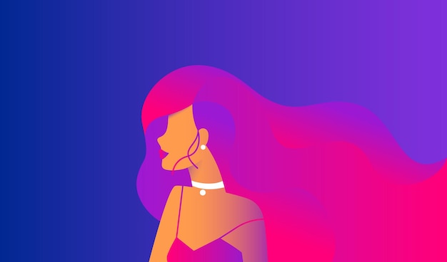 Diseño moderno degradado para banner de sitio web o página de promoción de salón de belleza Mujer sensual