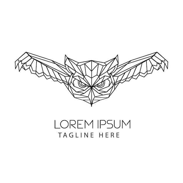 Diseño moderno de dibujo de líneas geométricas de búho bueno para el logotipo de la empresa de servicios de TI y el diseño de camisetas