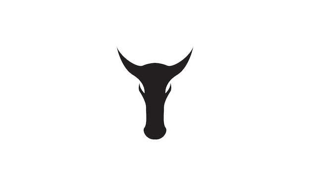 Diseño moderno del ejemplo del icono del vector del logotipo de la vaca del cráneo de la cabeza de la silueta