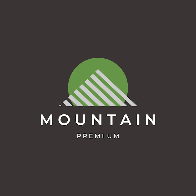 Diseño moderno del ejemplo del vector del logotipo de la montaña