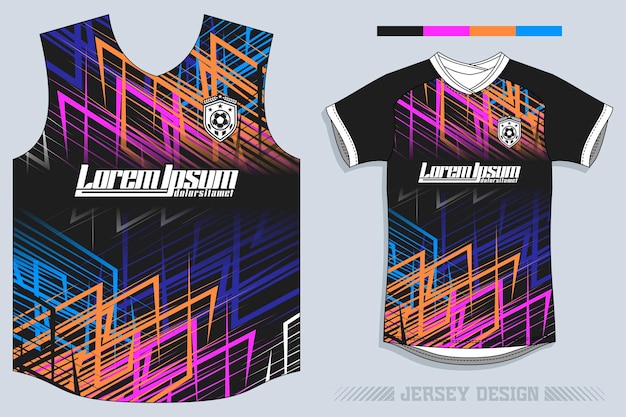 Diseño moderno y elegante de camiseta de fútbol contemporánea.