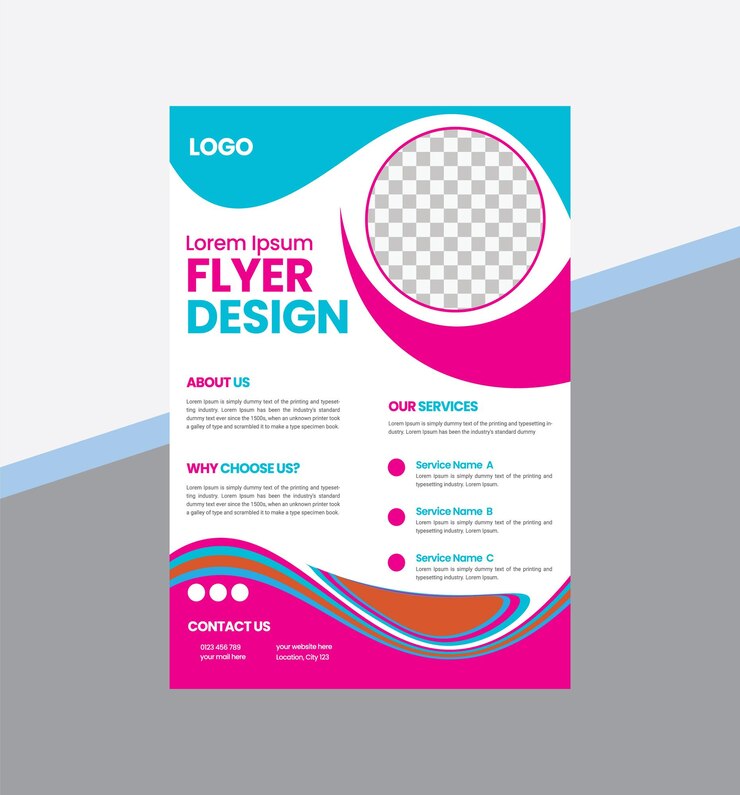 Vector diseño moderno y elegante de volantes para la promoción de negocios