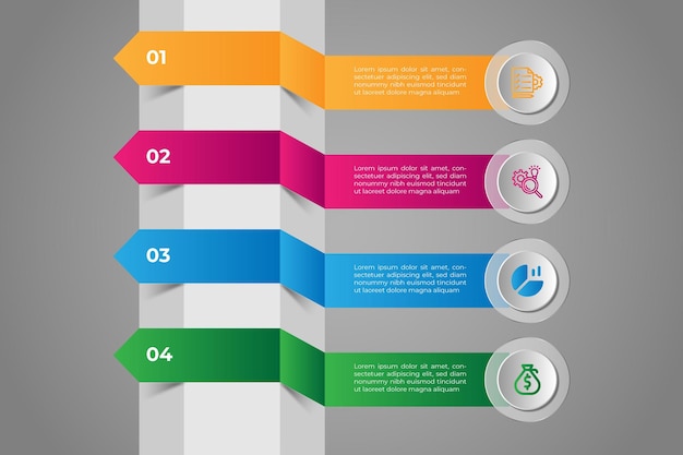 Diseño moderno de elementos infográficos vectoriales brillantes