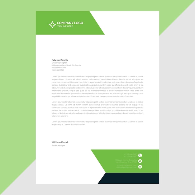 Diseño moderno de encabezados corporativos verdes