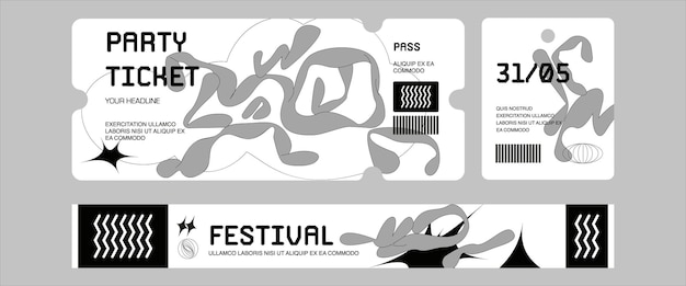 Diseño moderno de entradas para festivales minimalistas