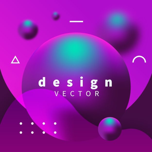 Vector diseño moderno con esferas púrpuras y azules