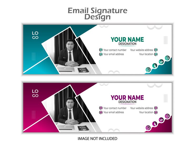 diseño moderno de firma de correo electrónico corporativo