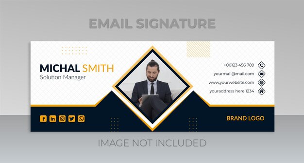 Diseño moderno de firma de correo electrónico o diseño de portada de Facebook