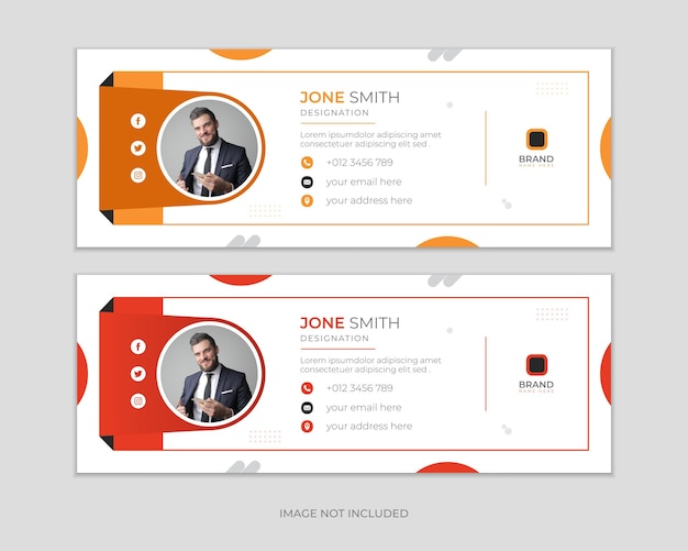 Diseño moderno de firma de correo electrónico