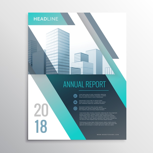 Diseño moderno de flyer de reporte anual