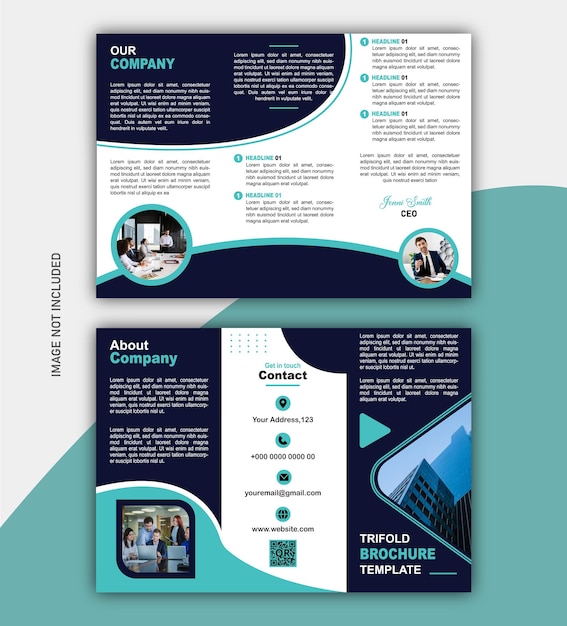 Un diseño moderno de folleto triplo para una empresa