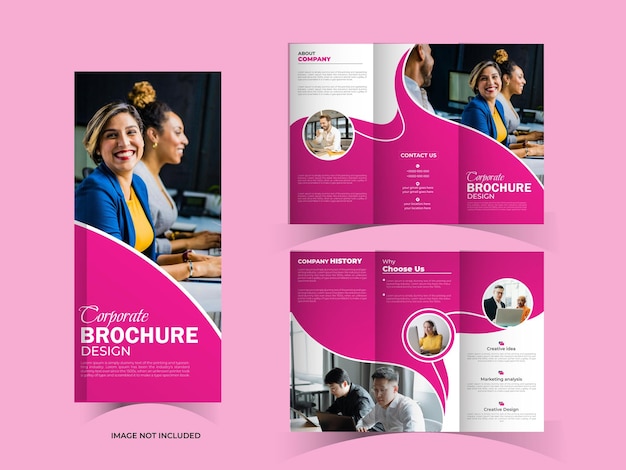 Diseño moderno de folleto triplo plantilla de folleto corporativo triplo