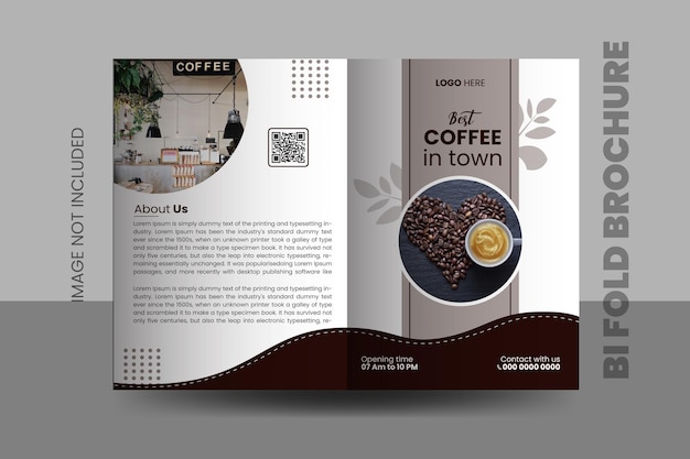 Diseño moderno de folletos dobles para cafeterías