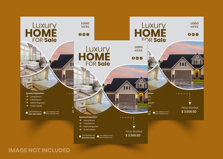 Diseño moderno de folletos inmobiliarios