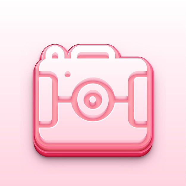 Diseño moderno para fotografía y medios de comunicación con icono vectorial de cámara 3D elegante