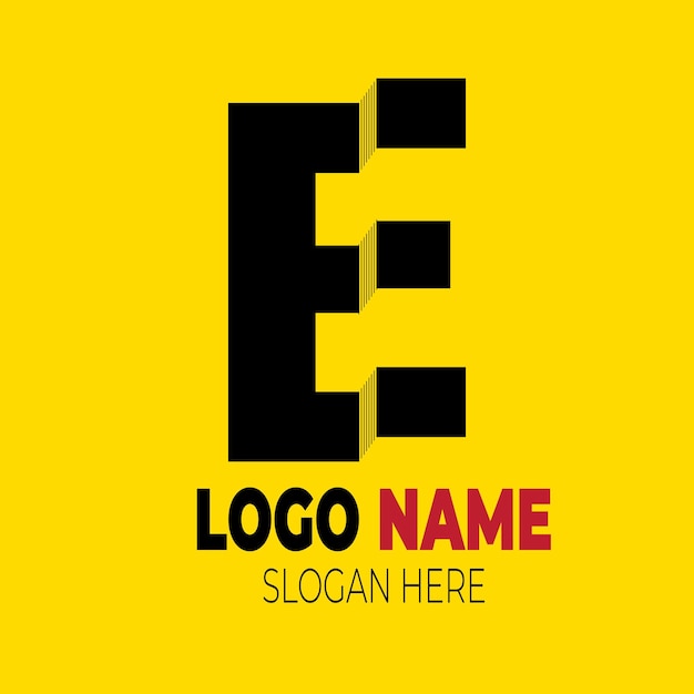 Diseño moderno y fuerte de las iniciales de la letra E