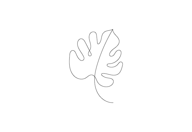 Diseño moderno de hojas de palma de una sola línea Diseño vectorial Concepto