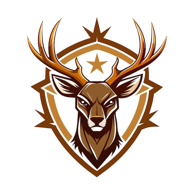 Diseño moderno de la ilustración del logotipo del ciervo