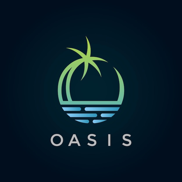 Diseño moderno de ilustración de logotipo plano Oasis