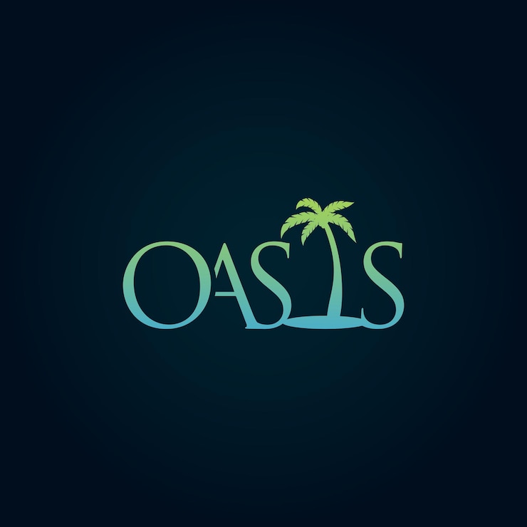 Vector diseño moderno de ilustración de logotipo plano oasis