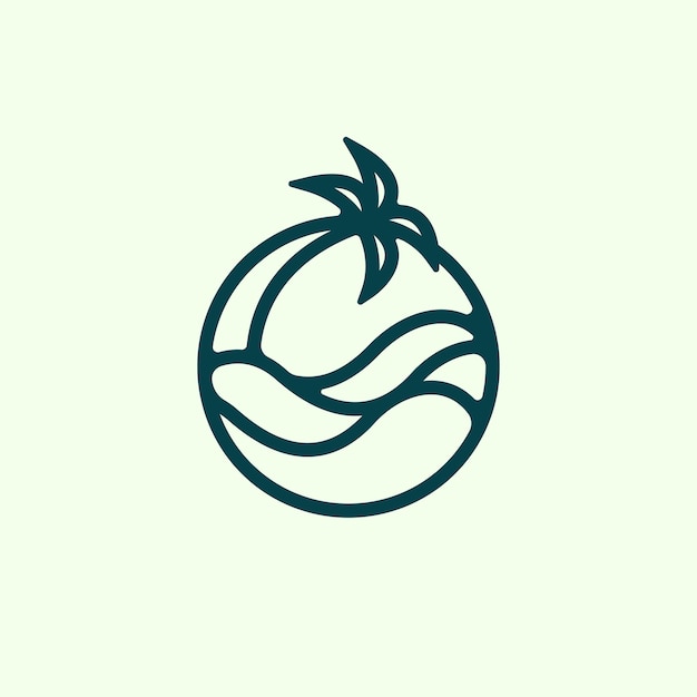 Diseño moderno de ilustración de logotipo de playa tropical para su negocio